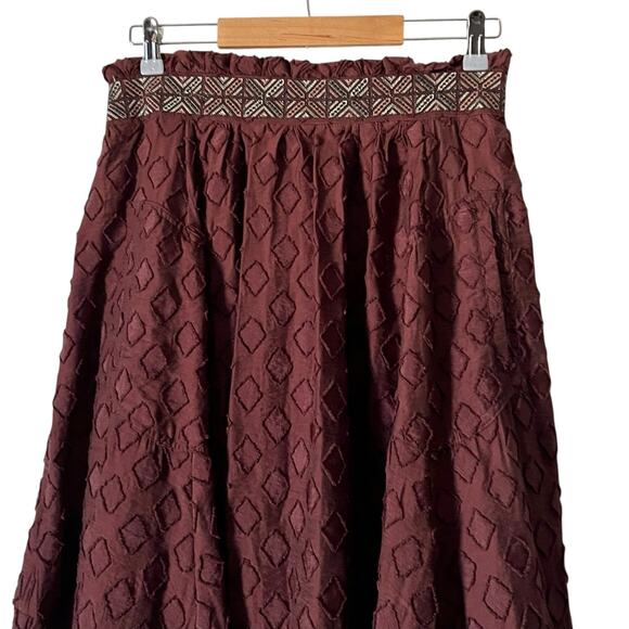Maeve‎ X Anthropologie Women's Brown Diamond-Cut A-line Skirt Size 8 - Picture 5 of 12